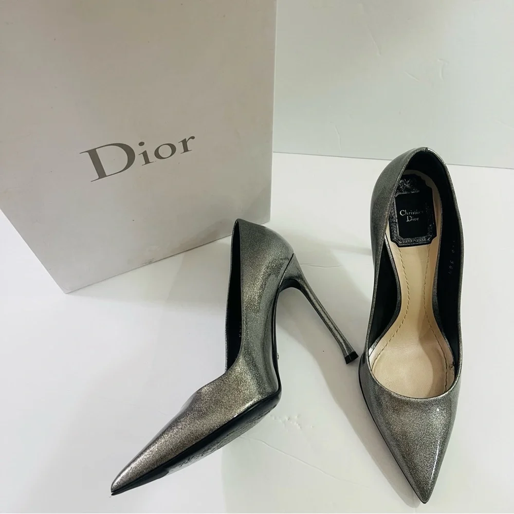 Dior Essence Women's Shimmering Silver Heels
